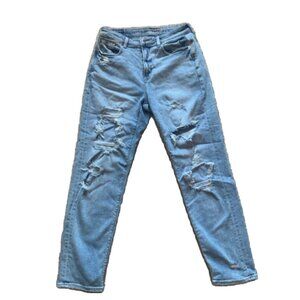 American Eagle Mid Ride Ripped Mom Jeans